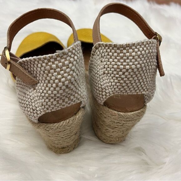 Maypole Golden Espadrille Wedge Reptile Embossed Golden Ochre 39/8 - Picture 3 of 5